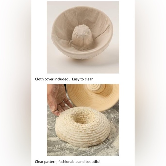 Top Hat Style Banneton Sourdough Starter Bread Basket Set W/ Stencils - Picture 10 of 12